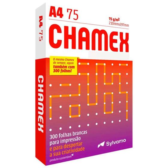 Pacote de Folhas Papel A4 Chamex, 75g, 210x297mm, 300 Folhas, Branco - CMC075CA4 Menor preço em Pacote de Folhas Papel A4 Chamex, 75g, 210x297mm, 300 Folhas, Branco - CMC075CA4