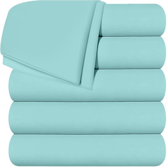 Imagem de Pacote de roupa de cama Flat Sheets Utopia com 6 camas Queen de microfibra macia