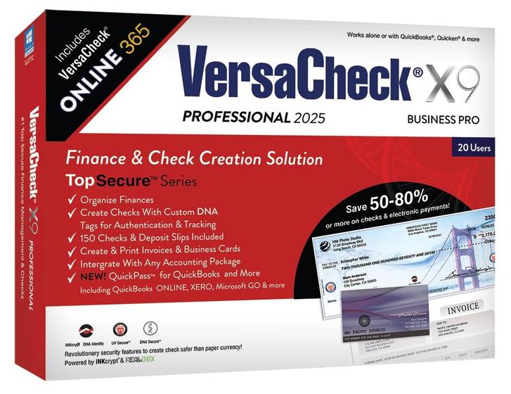 Imagem de Pacote de software VersaCheck X9 Professional 2025 20 usuários