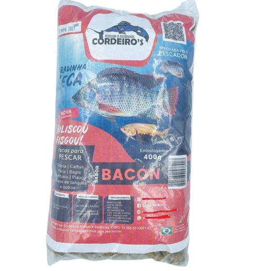 Imagem de Pacote Massa para Pesca Furadinha Seca Sabor Bacon 400g