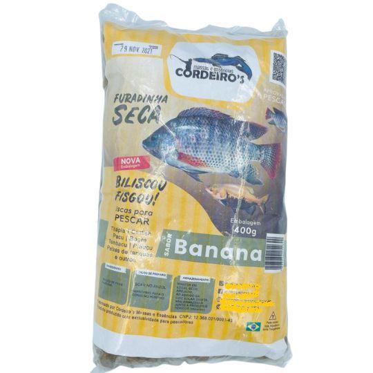 Imagem de Pacote Massa para Pesca Furadinha Seca Sabor Banana 400g