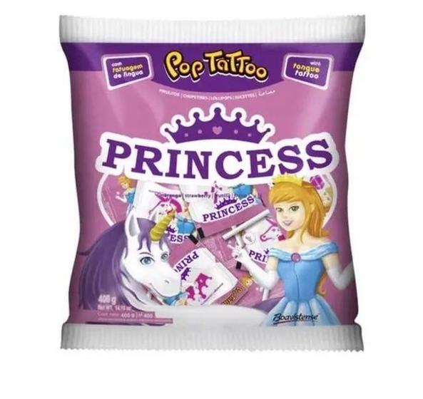 Imagem de Pacote Pirulito Pop Tattoo Princess 400G Com Tatuagem Lingua