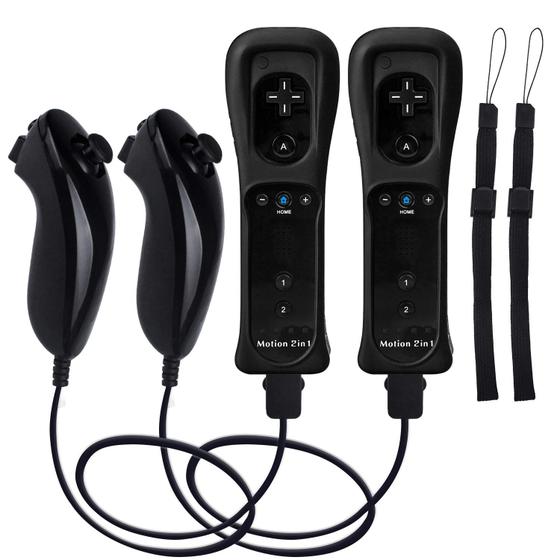 Imagem de Pacotes de 2 controladores Motion Plus Wii com Nunchucks TechKen