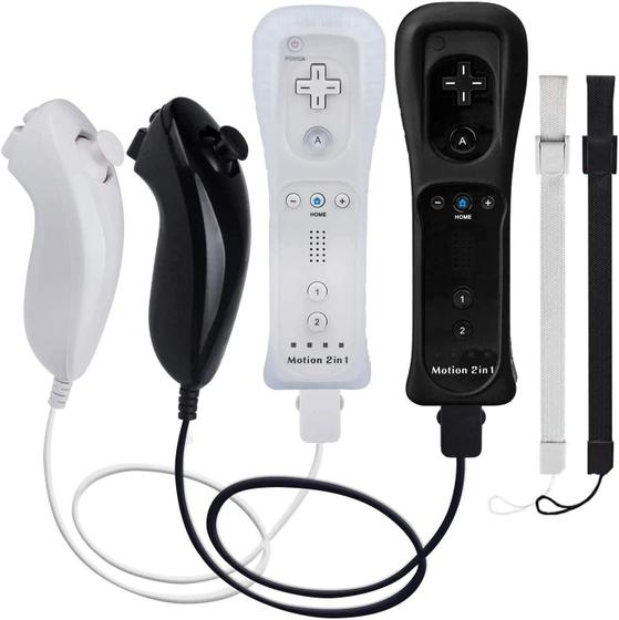 Imagem de Pacotes de 2 controladores Wii Motion Plus com Nunchucks TechKen