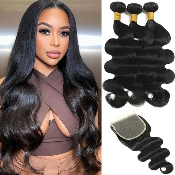 Imagem de Pacotes de cabelo com fecho YAKUSHA Body Wave 12A (35-75cm)