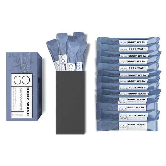 Imagem de Pacotes de Lavagem Corporal Go Essentials Bamboo Forest - Ideal para Viagem