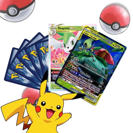 Imagem de Pacotinho de 5 cartas Pokémon + 1 Pokémon V E GX + 1 Pokémon VMAX OU VSTAR(SORTIDO)