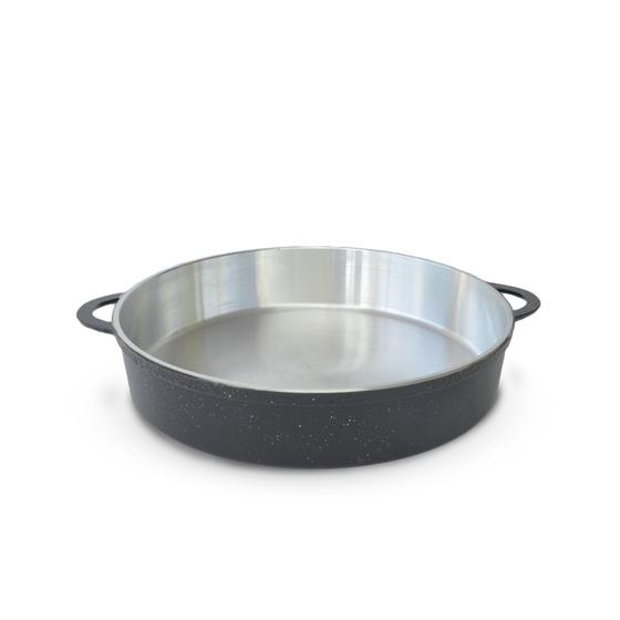 Imagem de Paejeira Paellera Fundida Alumínio Batido Grosso Com Tampa 30cm