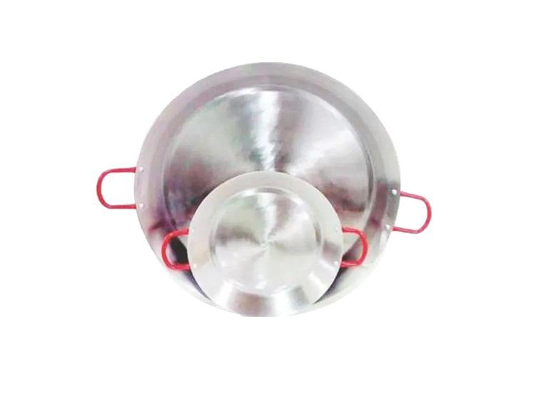 Imagem de Paellera Tacho Aço Inox 2mm 2,3 Litros 30cm Alça Vermelha