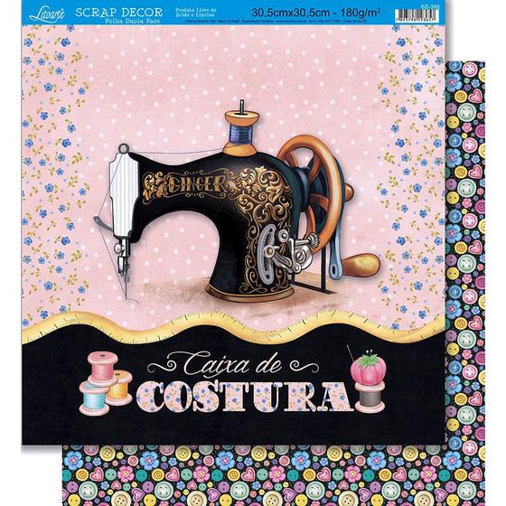 Página para Scrapbook Dupla Face Litoarte 30,5 x 30,5 cm - Modelo SD-395 Máquina de Costura Menor preço em Página para Scrapbook Dupla Face Litoarte 30,5 x 30,5 cm - Modelo SD-395 Máquina de Costura