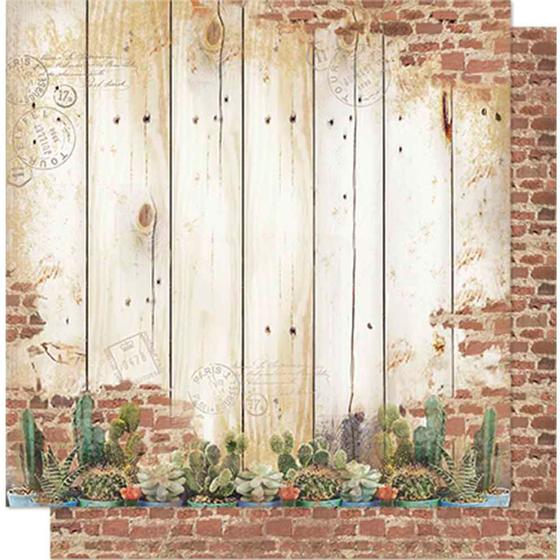 Página para Scrapbook Dupla Face Litoarte 30,5 x 30,5 cm - Modelo SD-561 Cactus e Madeira Menor preço em Página para Scrapbook Dupla Face Litoarte 30,5 x 30,5 cm - Modelo SD-561 Cactus e Madeira
