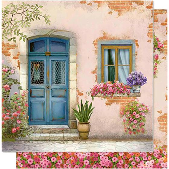 Página para Scrapbook Dupla Face Litoarte 30,5 x 30,5 cm - Modelo SD-608 Porta e Janela com Flores Menor preço em Página para Scrapbook Dupla Face Litoarte 30,5 x 30,5 cm - Modelo SD-608 Porta e Janela com Flores