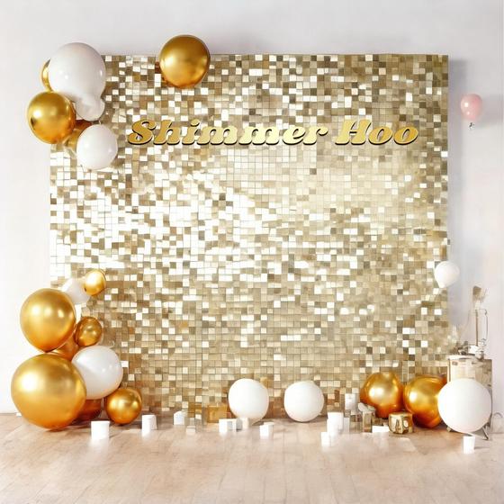 Imagem de Painéis de fundo de parede Shimmer Shimmerhoo Light Gold 180x90cm