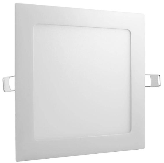 Imagem de Painel 12W LED Embutir Slim Quadrado 17x17 3500K Branco Quente Bivolt