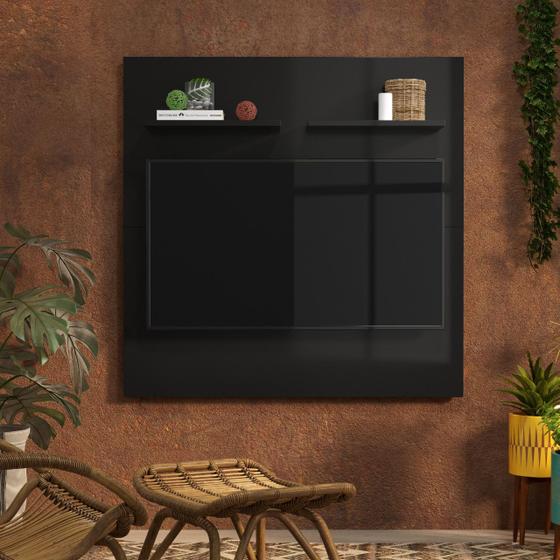 Imagem de Painel 2 Prateleiras superior Para Tv até 32P Sala Madri cor Preto - Comprar Móveis em Casa