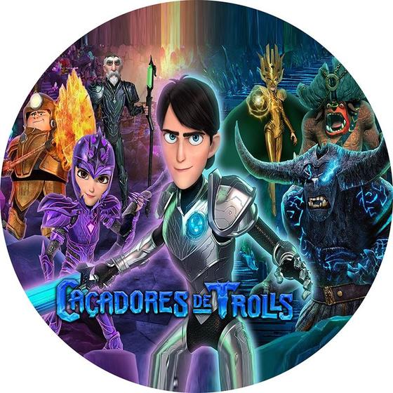 Imagem de Painel 3D Caçadores de Trolls Tecido Sublimado Redondo Malha