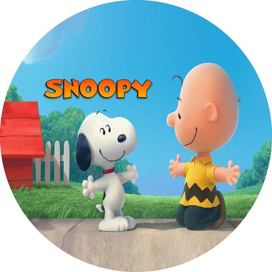 Imagem de Painel 3D Snoopy Tecido Sublimado Redondo Malha