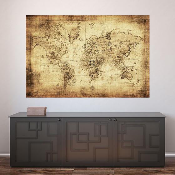 Imagem de Painel Adesivo de Parede - Mapa Mundi Vintage - 424png