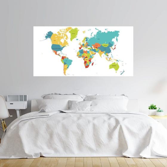 Imagem de Painel Adesivo Papel de Parede Mapa Mundi N015279 2,00X1,00M