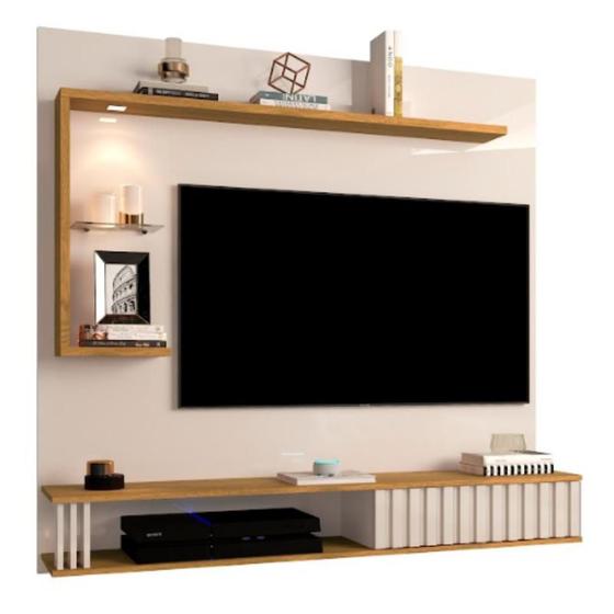 Imagem de Painel allune wood ripado off white/cumaru