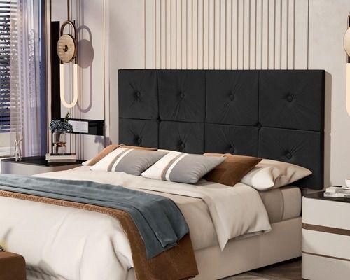 Imagem de Painel Boton Cama Box Queen 1,60 Cor Preto - JM Casa dos Móveis