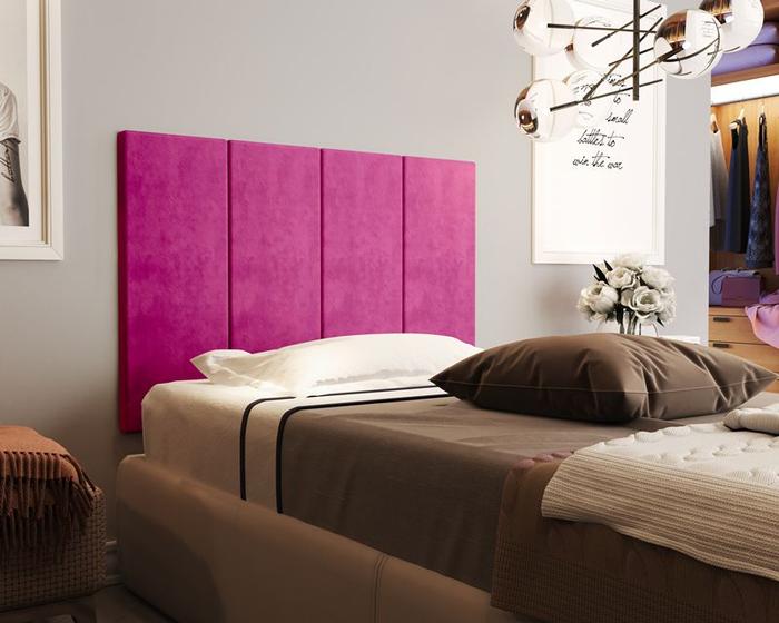 Imagem de Painel Cabeceira Box Million Para Cama 0,90 cor Suede Pink - JM Casa dos Móveis