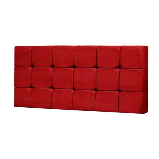 Imagem de Painel Cabeceira Casal King 160cm Para Cama Box Espanha Suede Vermelho - DS Estofados