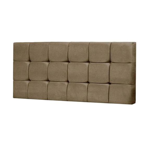 Imagem de Painel Cabeceira Casal King 195cm Para Cama Box Espanha Suede Capuccino - DS Estofados