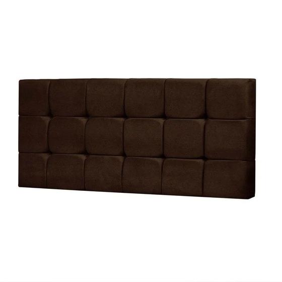 Imagem de Painel Cabeceira Casal King 90cm Para Cama Box Espanha Suede Marrom - DS Estofados