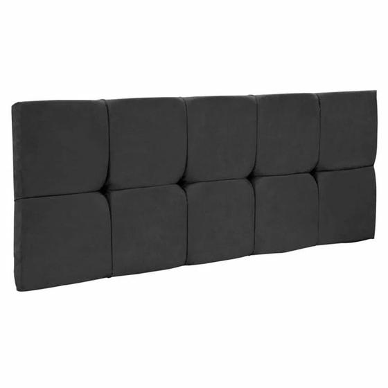 Imagem de Painel Cabeceira De Solteiro 90cm Para Cama Box Nina Suede Preto - SA Móveis