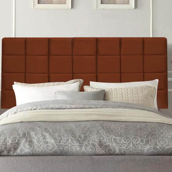 Imagem de Painel Cabeceira Estofada Clara 90cm Solteiro Para Cama Box Quarto Suede Terracota - Ahz Móveis