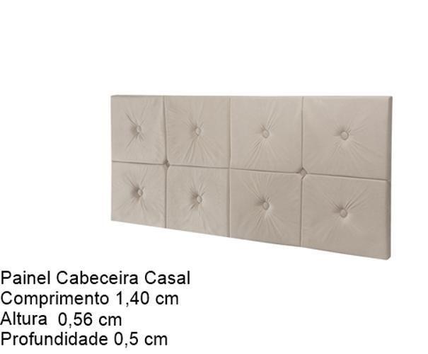 Imagem de Painel Cama Box Botão Casal 1,40 Elegance Cor Bege/Areia
