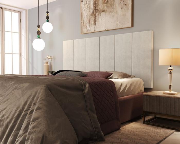 Imagem de Painel Cama Box Solene 1,40 Tecido Suede cor Nude - Comprar Moveis Em Casa