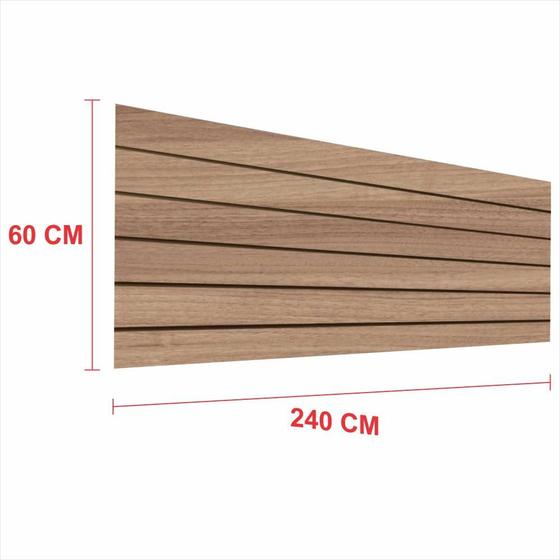 Imagem de Painel canaletado 18mm amadeirado escuro altura 60 cm comp 240 cm