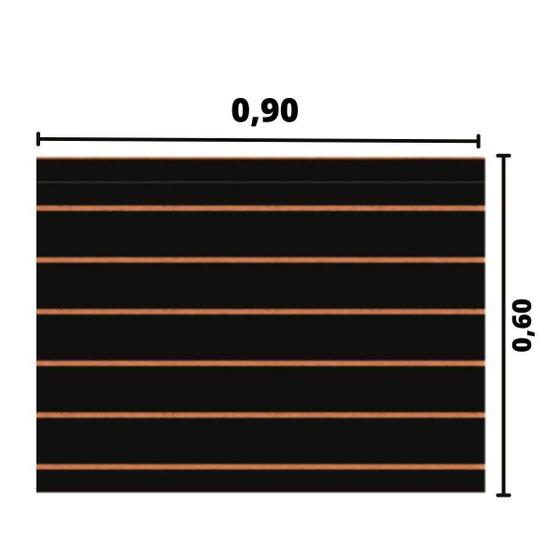 Imagem de Painel Canaletado 90X60 Preto 18Mm Canaletas De Pvc Branco