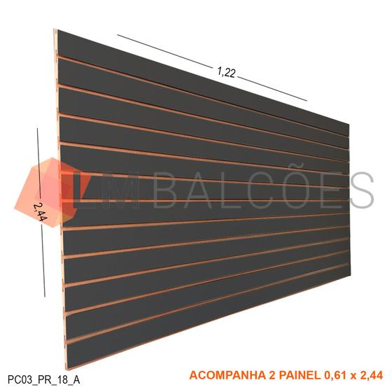 Imagem de Painel Canaletado Preto em MDF - 1,22 X 2,44m