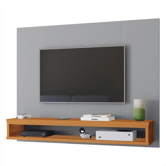Painel Cissa Tv 32 36 39 40 42 46 47 50 Polegadas Prateleira Inferior Nicho Decorativo Suspenso Quarto Sala - Cinza/Cinamomo - RPM Móveis Menor preço em Painel Cissa Tv 32 36 39 40 42 46 47 50 Polegadas Prateleira Inferior Nicho Decorativo Suspenso Quarto Sala - Cinza/Cinamomo - RPM Móveis
