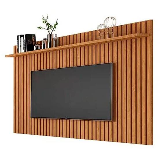 Imagem de Painel Classic 185cm para TV até 75 Polegadas Ripado Giga Cor Nature