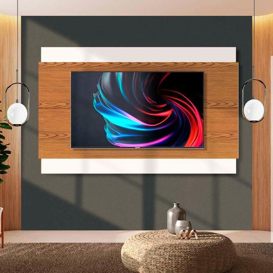 Imagem de Painel Com LED Para TV Até 60 Polegadas Freijó Off White Sophi 2.2 Shop JM