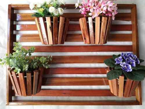 Painel Com Moldura De Madeira Para Flores Plantas Com 4 Vasos - Global  Utilidades - Vasos para plantas - Magazine Luiza