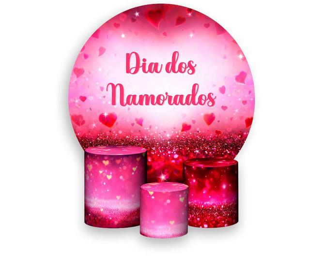 Imagem de Painel De Festa 1,5x1,5 + Trio Capa Cilindro - Dia Dos Namorados Efeito Glitter Vermelho 042