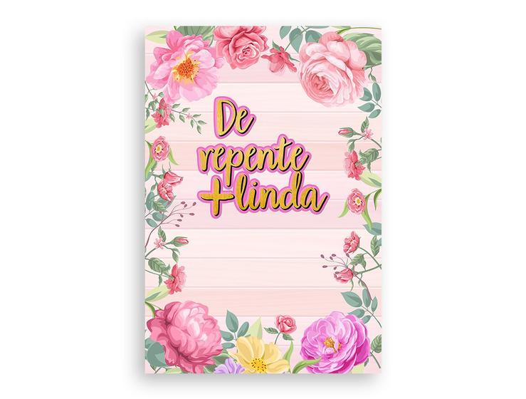 Imagem de Painel De Festa 3d Vertical 1,50 x 2,20 - De Repente Mais Linda Dourado Floral Rosa 016