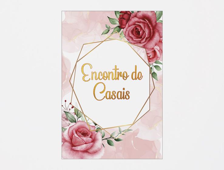 Imagem de Painel De Festa 3d Vertical 1,50 x 2,20 - Encontro de Casais Rosa Floral 026