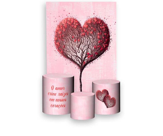 Imagem de Painel De Festa 3d Vertical + Trio De Capa Cilindro - Dia Dos Namorados Árvore do Amor 06