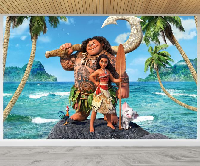 Painel de Festa Aniversário Decorativo Moana Menor preço em Painel de Festa Aniversário Decorativo Moana