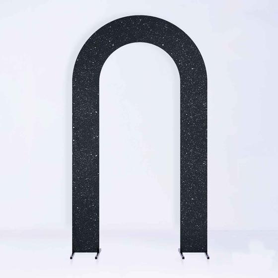 Imagem de Painel de Festa em Arco com Forro Brilho Preto 1,25 metros - Fera Print