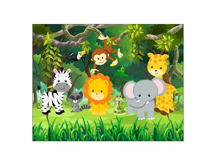 Imagem de Painel de Festa Horizontal 1,55 X 1,20 - Animais Safari Animais Floresta 01