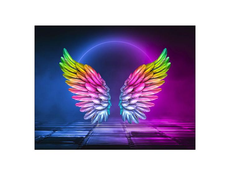 Imagem de Painel de Festa Horizontal 1,55 X 1,20 - Asas Coloridas Efeito Neon 001