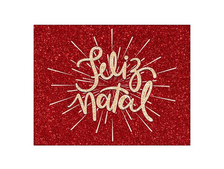 Imagem de Painel de Festa Horizontal 1,55 X 1,20 - Feliz Natal Efeito Glitter Vermelho 010