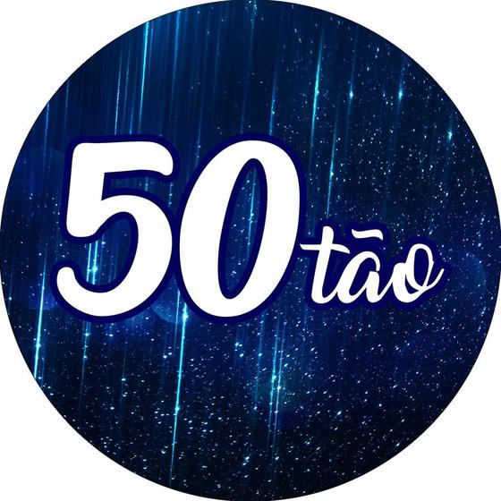 Imagem de Painel De Festa Redondo 1,50x1,50 - 50 Anos 50TÃO Azul 297